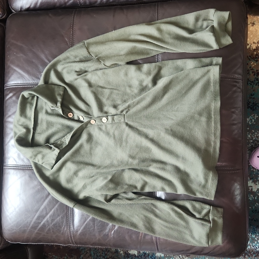 Shein casual army green long sleeve